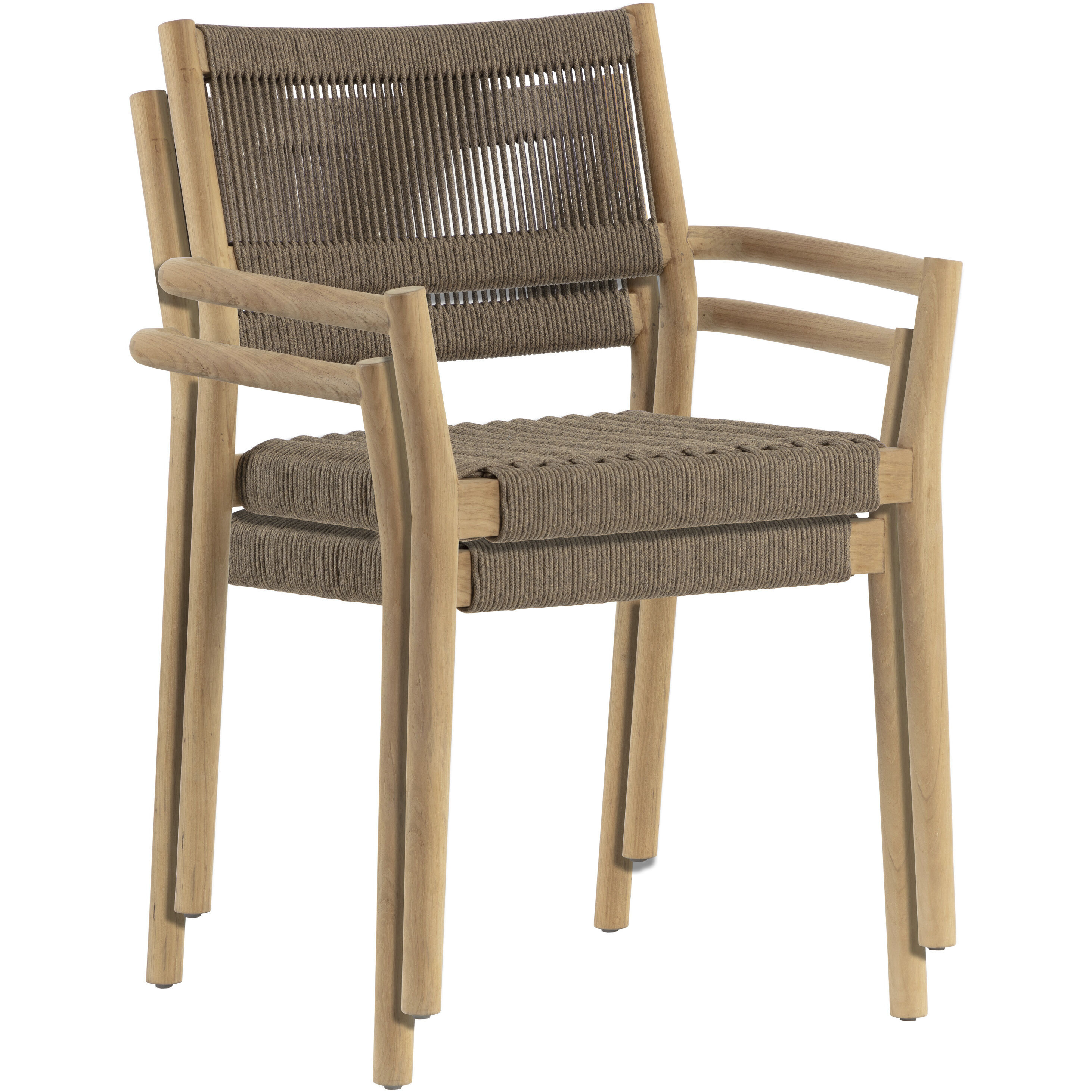 Kavala Natural Outdoor Stackable Dining Armchair, Set Of 2